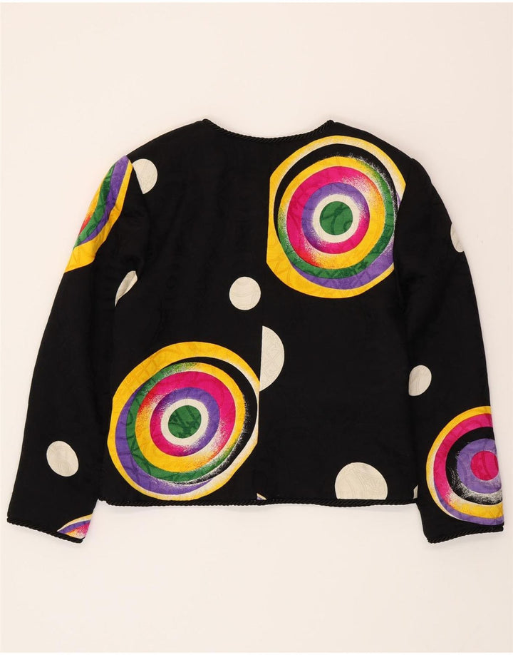 Jaqueta blazer feminina RENZO COUTURE UK 14 lã geométrica preta média