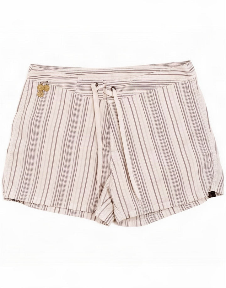 Sundek Shorts de natação masculino médio poliéster listrado branco