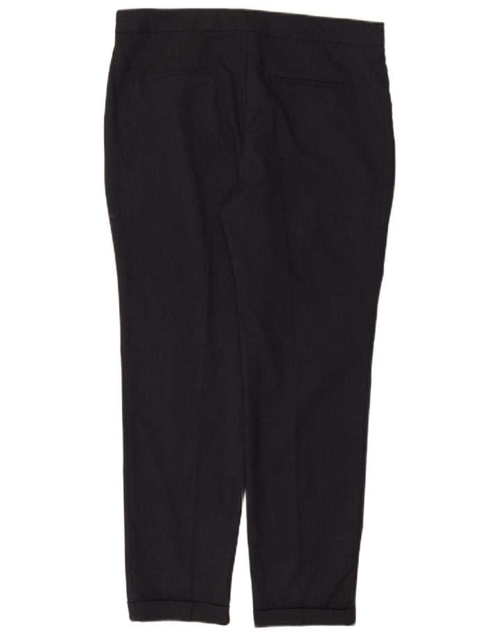 Zara Calça Chino Feminina Slim EU 40 Médio W30 L27 Azul Marinho Poliéster