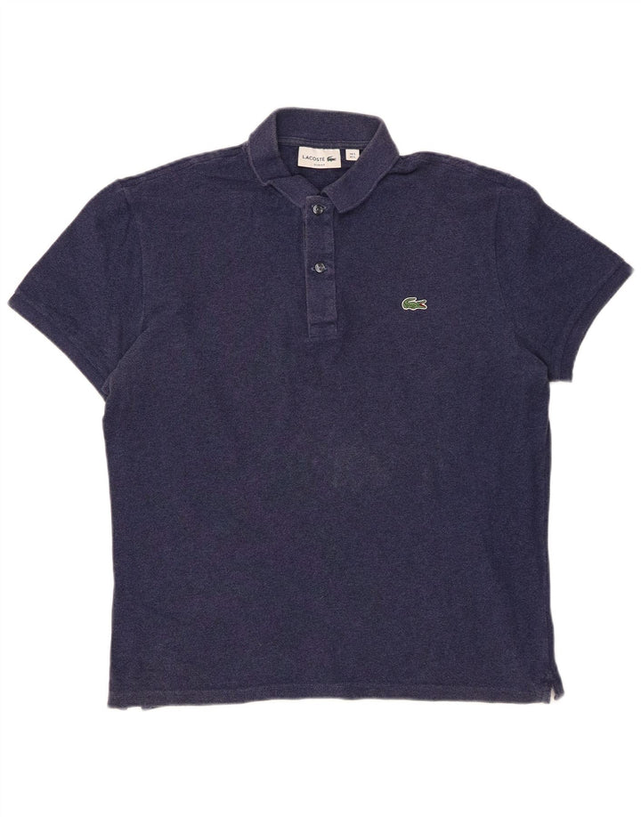 Camisa polo masculina LACOSTE Slim Fit tamanho 5 grande algodão azul marinho