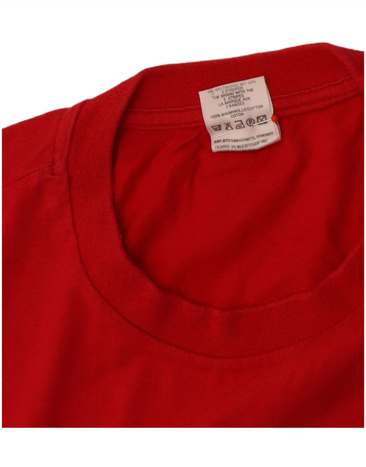 Adidas Mens Graphic T-Shirt Top Grande Algodão Vermelho