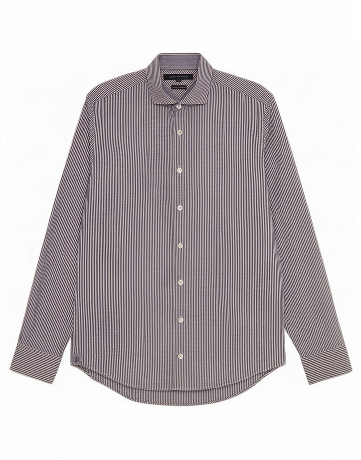 Camisa masculina Tommy Hilfiger de algodão listrado azul médio