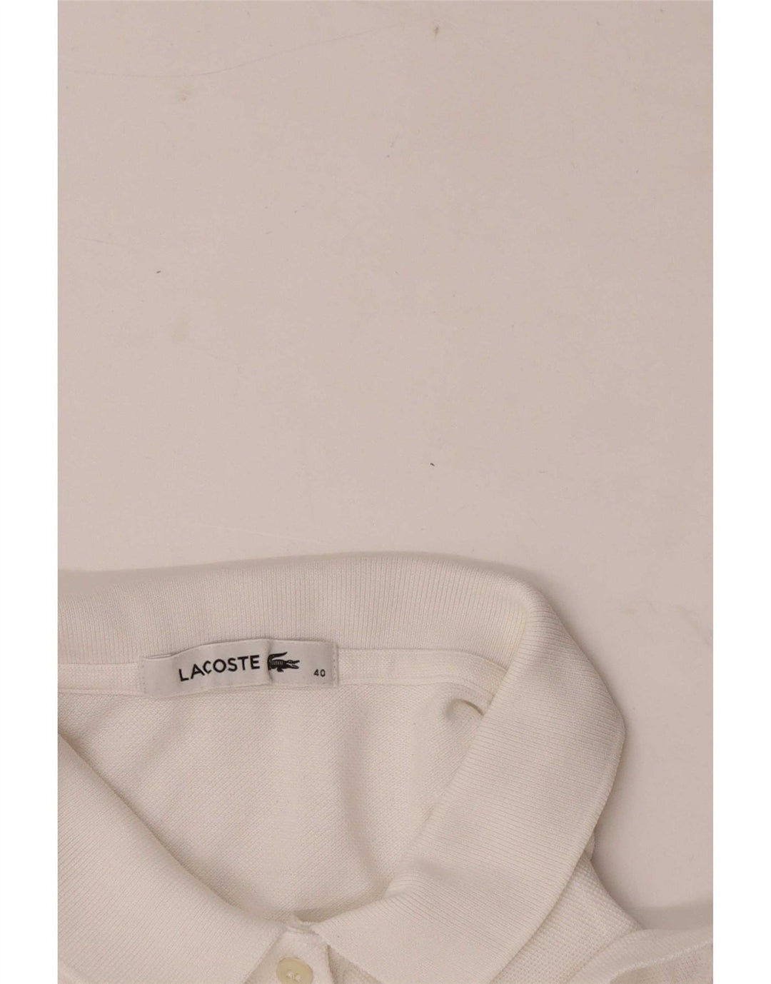 Camisa pólo regular feminina Lacoste tamanho 40 médio branco