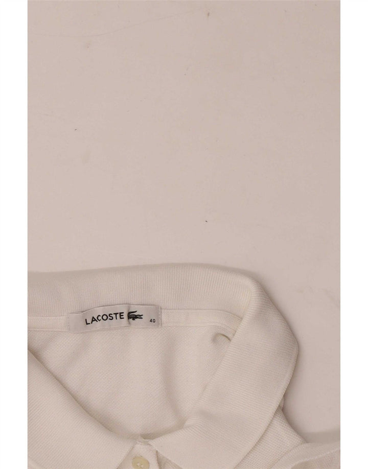 Camisa pólo regular feminina Lacoste tamanho 40 médio branco
