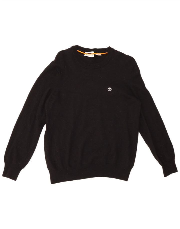 Suéter feminino TIMBERLAND com gola redonda Reino Unido 16 grande lã preta