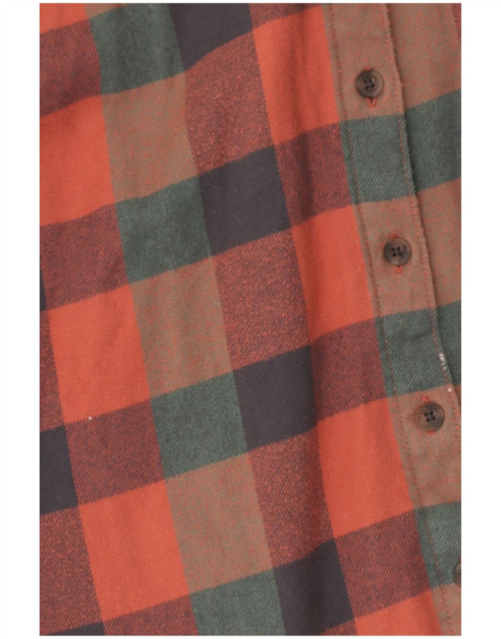Camisa feminina de flanela Fat Face UK 12 algodão guingão multicolorido médio