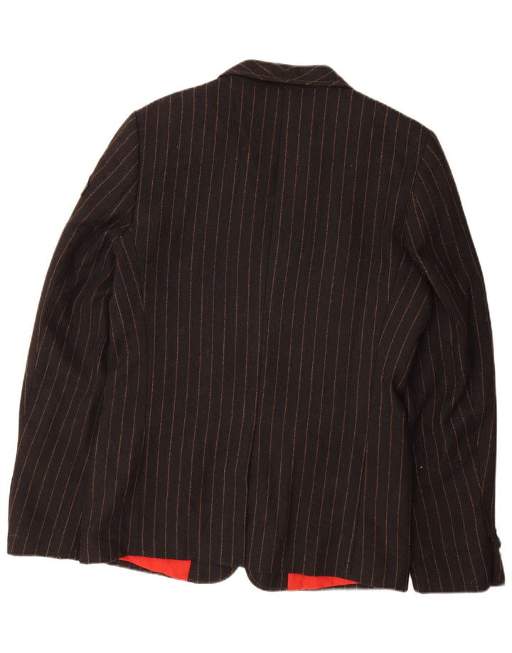 Jack & Jones Mens Graphic Blazer Jacket Reino Unido 38 Médio Preto Risca de Giz