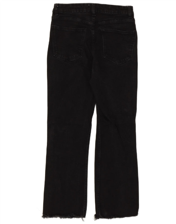 Calça jeans reta feminina Zara EU 38 pequena W28 L25 algodão preto