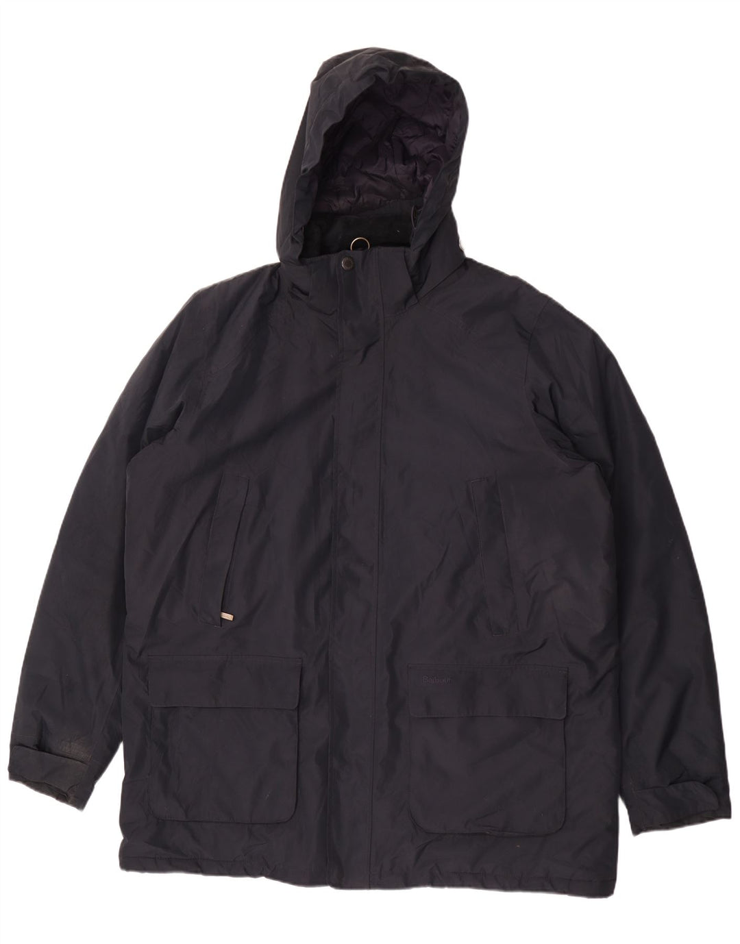 Casaco corta-vento masculino Barbour com capuz UK 44 2XL poliéster azul marinho