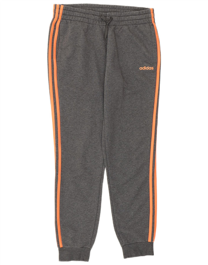 ADIDAS Calças de treino femininas Joggers UK 12/14 Médio Cinza Algodão