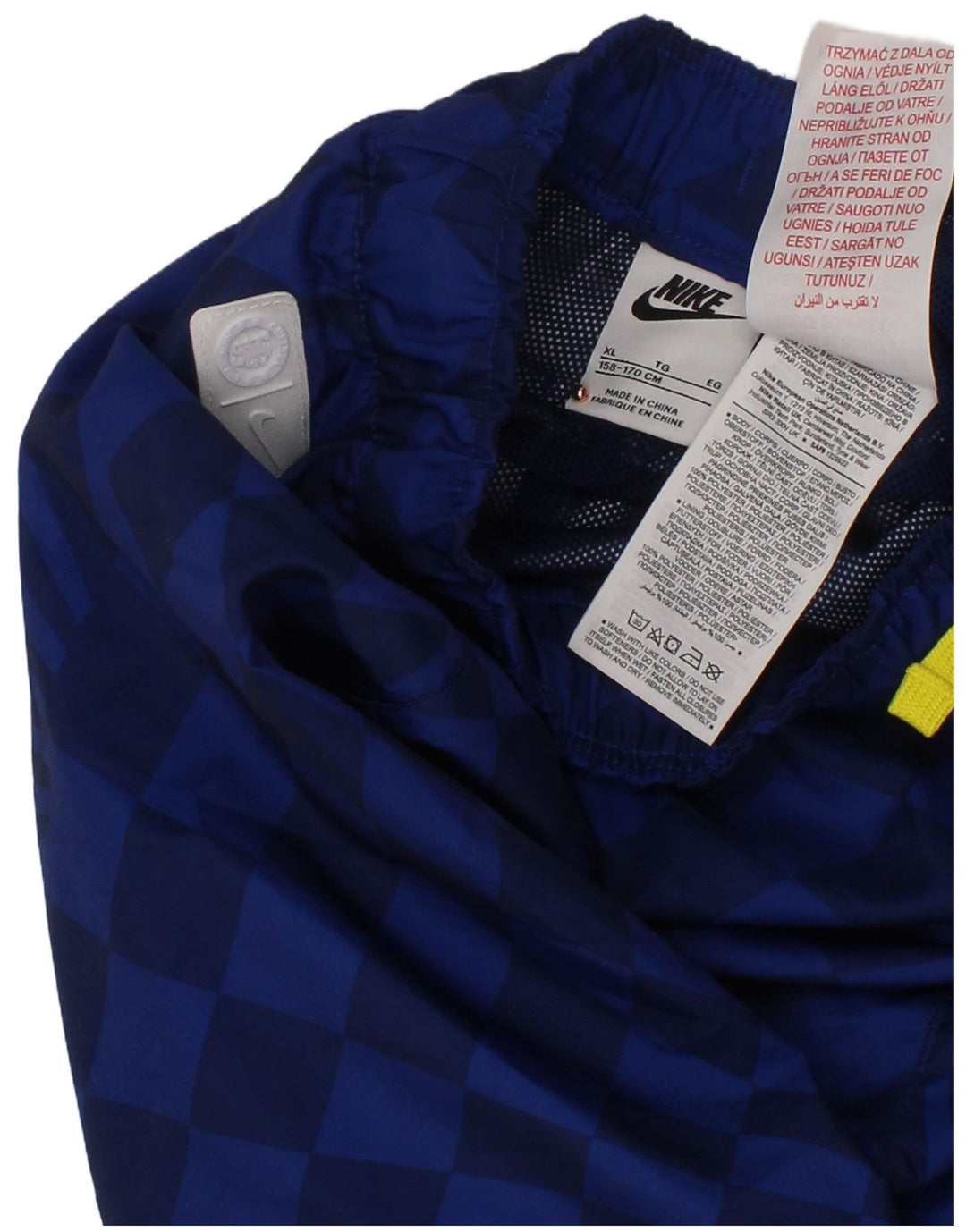 Shorts esportivos gráficos NIKE para meninos 13-14 anos XL azul geométrico poliéster