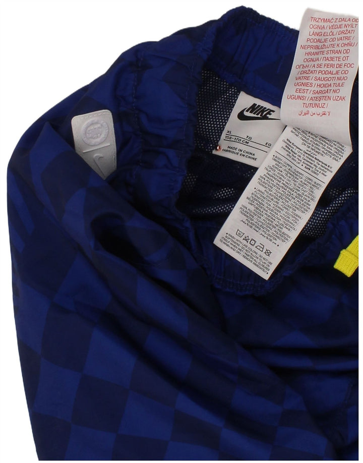 Shorts esportivos gráficos NIKE para meninos 13-14 anos XL azul geométrico poliéster