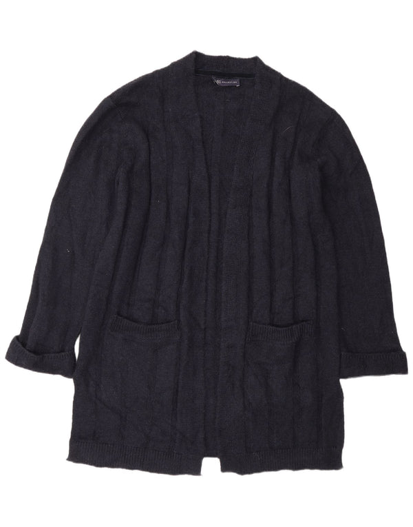 Suéter cardigã feminino Longline da Marks & Spencer Reino Unido 14 médio azul marinho