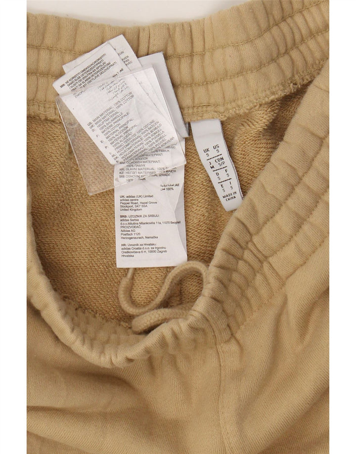Adidas feminino gráfico agasalho calças joggers pequeno algodão bege