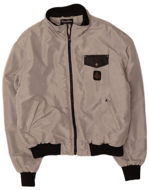 Refrigiwear Mens Cruz Bomber Jacket UK 42 XL Cinza Poliéster