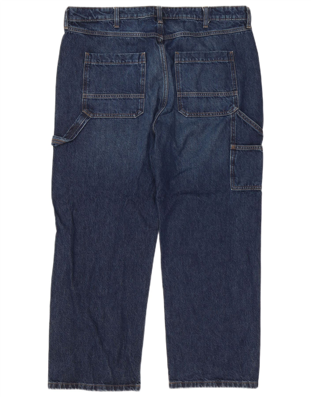 Calça jeans masculina cargo solta Marks & Spencer W38 L29 algodão azul marinho