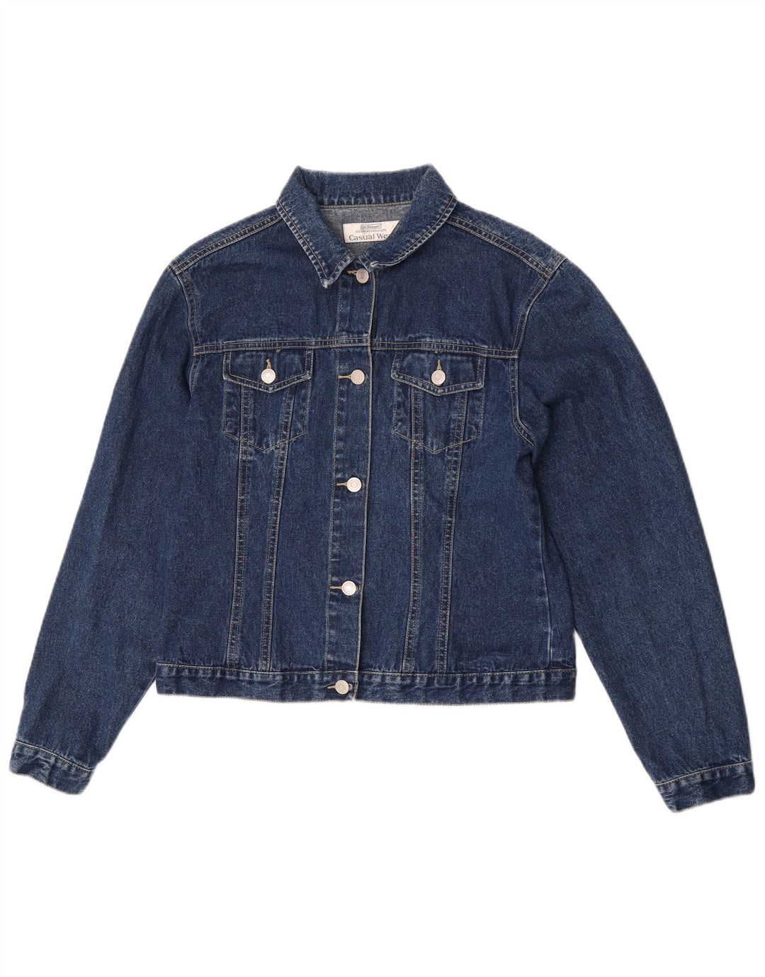 Jaqueta jeans feminina St. Bernard Reino Unido 16 grande algodão azul