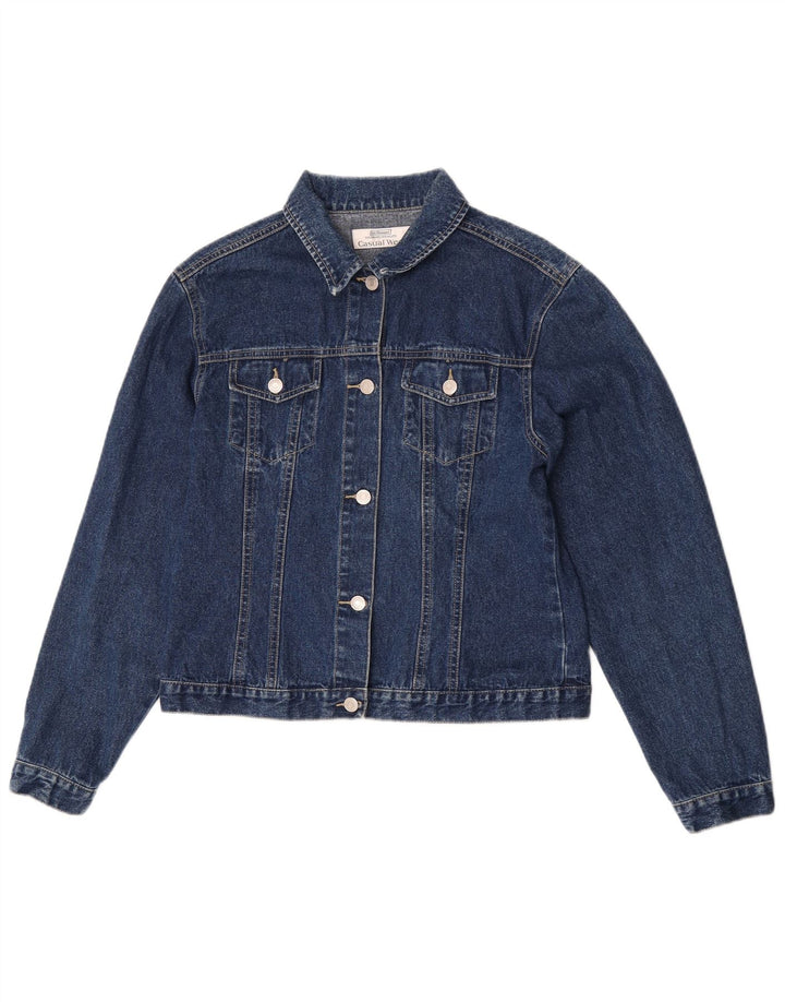 Jaqueta jeans feminina St. Bernard Reino Unido 16 grande algodão azul