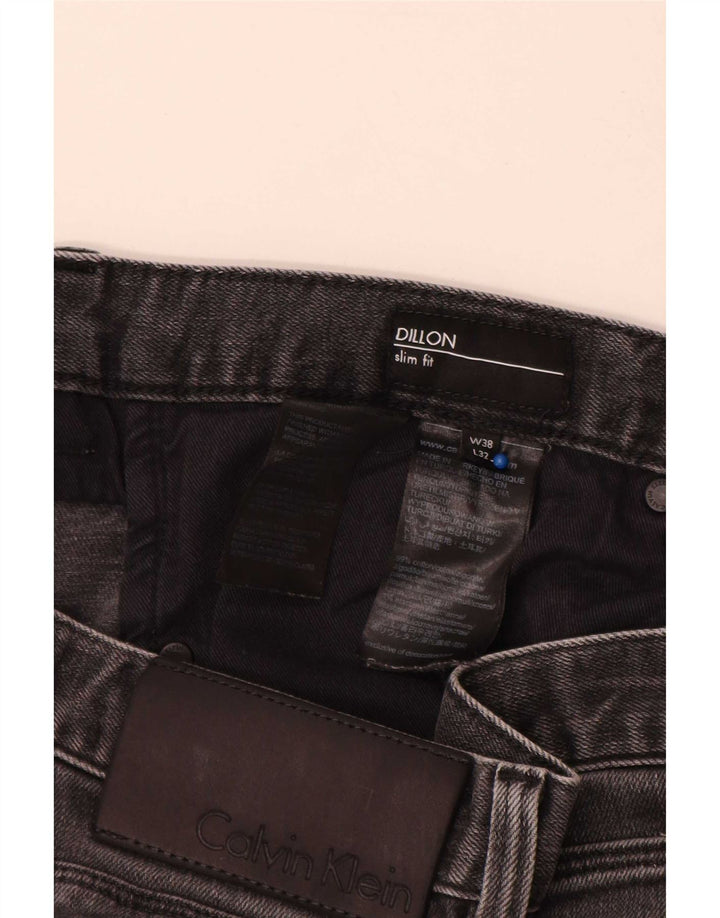 Calvin Klein Masculino Dillon Slim Jeans W38 L32 Algodão Cinza