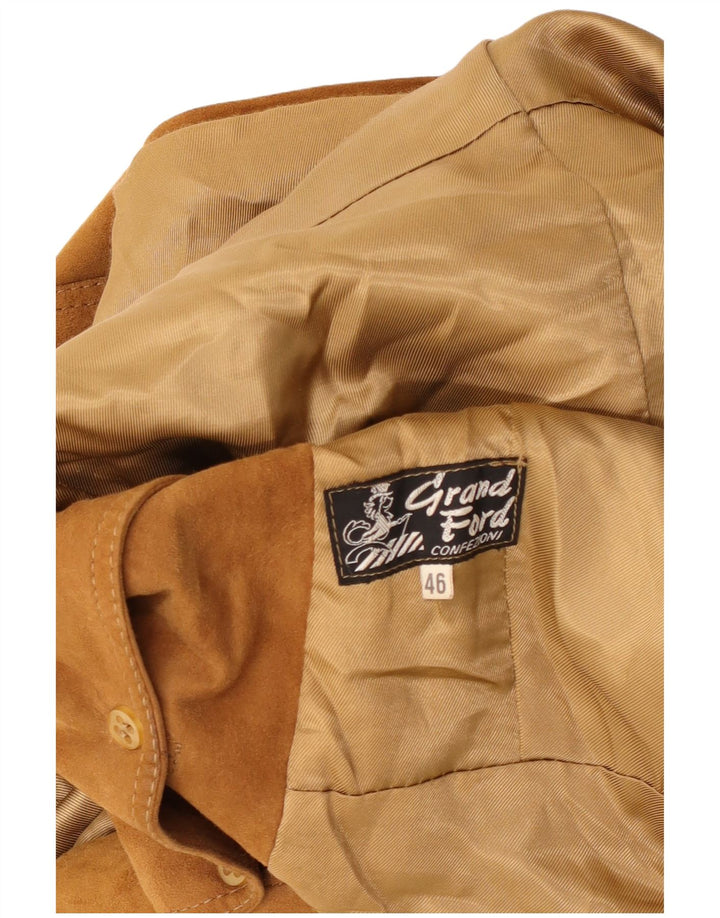 Jaqueta Blazer Grand Ford Feminina de Camurça com 3 Botões IT 46 Grande Bege