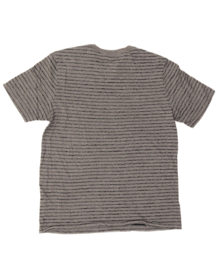 Camiseta masculina Nike Top cinza médio listrado algodão
