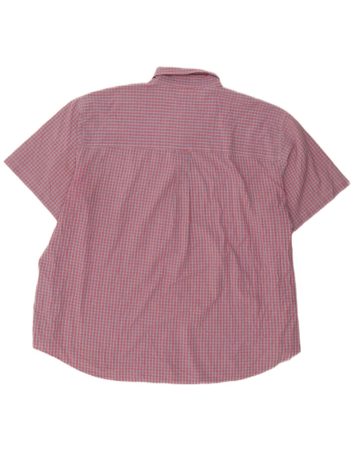 Camisa masculina de manga curta Chaps Easy Care 4XL algodão xadrez vermelho