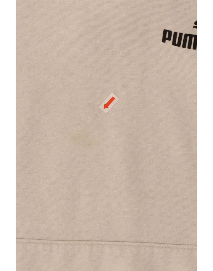 Puma feminino moletom com capuz UK 12 médio branco poliéster
