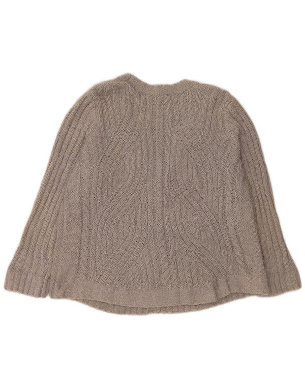 Suéter cardigã feminino grande Marks & Spencer UK 18 XL cinza poliéster