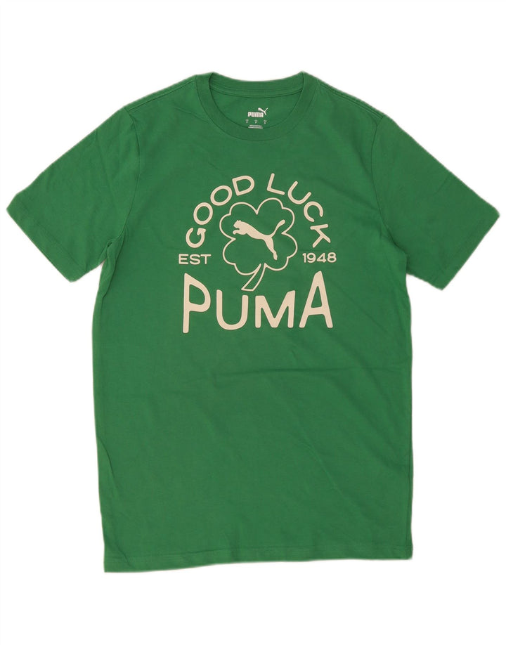 Puma Camiseta Masculina Graphic Top Pequeno Algodão Verde