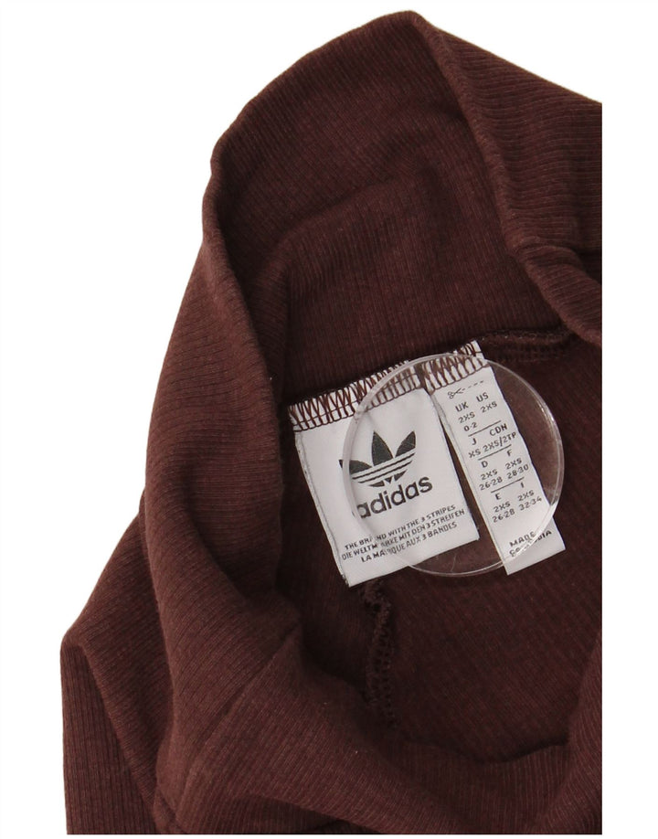 ADIDAS Womens Flare Leggings UK 0/2 2XS Marrom Algodão