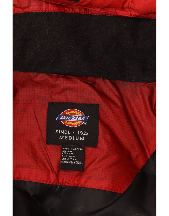 Jaqueta masculina Dickies acolchoada com capuz UK 38 Medium Red Colourblock Nylon