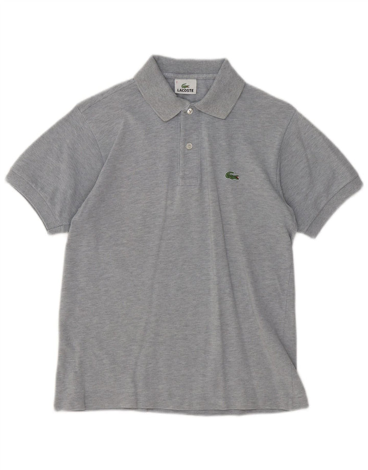 Camisa polo masculina LACOSTE tamanho 2 XS algodão manchado cinza