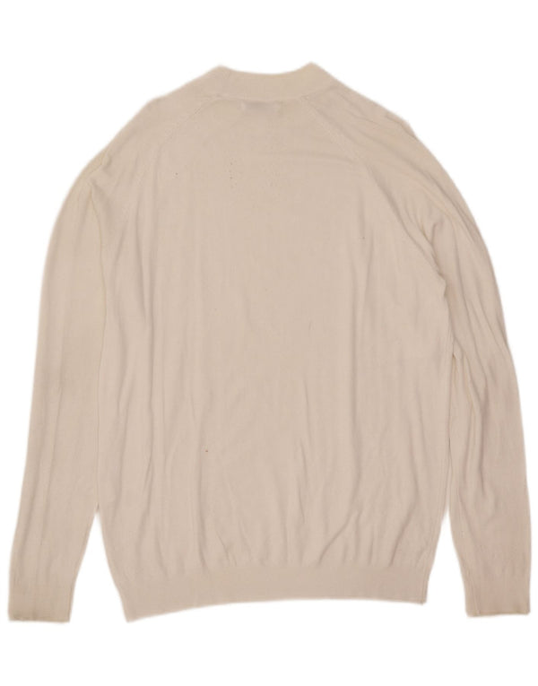 Zara Suéter masculino com gola redonda, viscose branca média