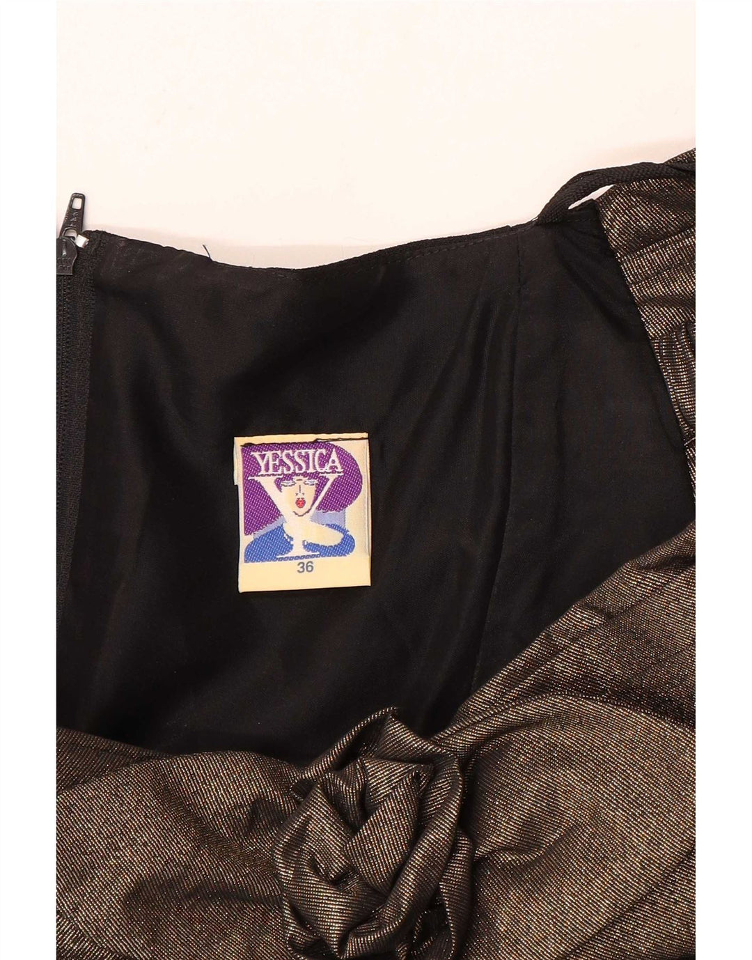 Vestido feminino Yessica com ombros de fora EU 36 pequeno poliéster colorblock preto