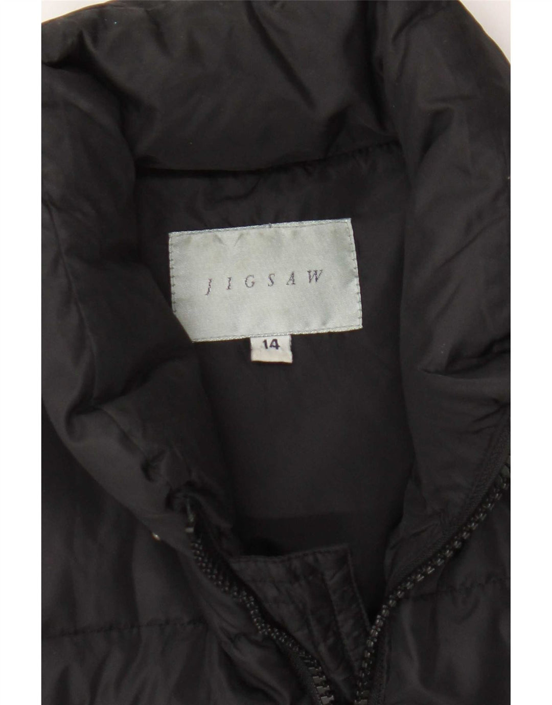 Jigsaw Womens acolchoado Gilet UK 14 grande preto