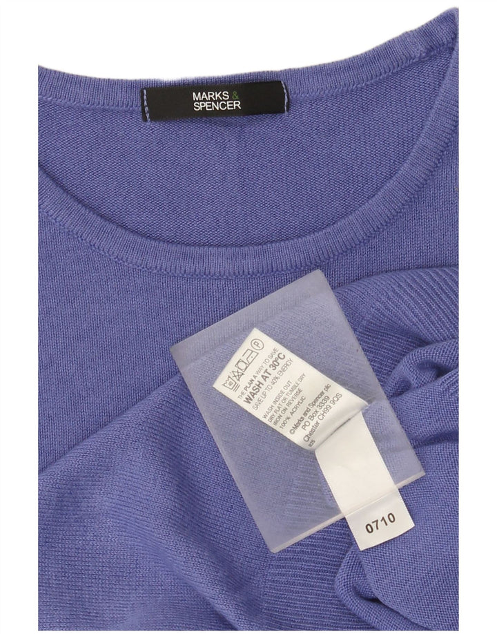 Suéter feminino Marks & Spencer com gola canoa Reino Unido 14 médio roxo