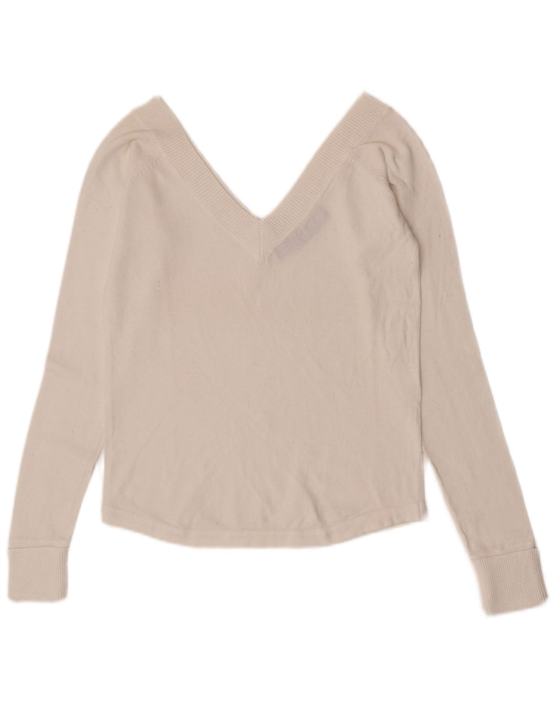 Blusa feminina Zara Top UK 14 grande algodão branco