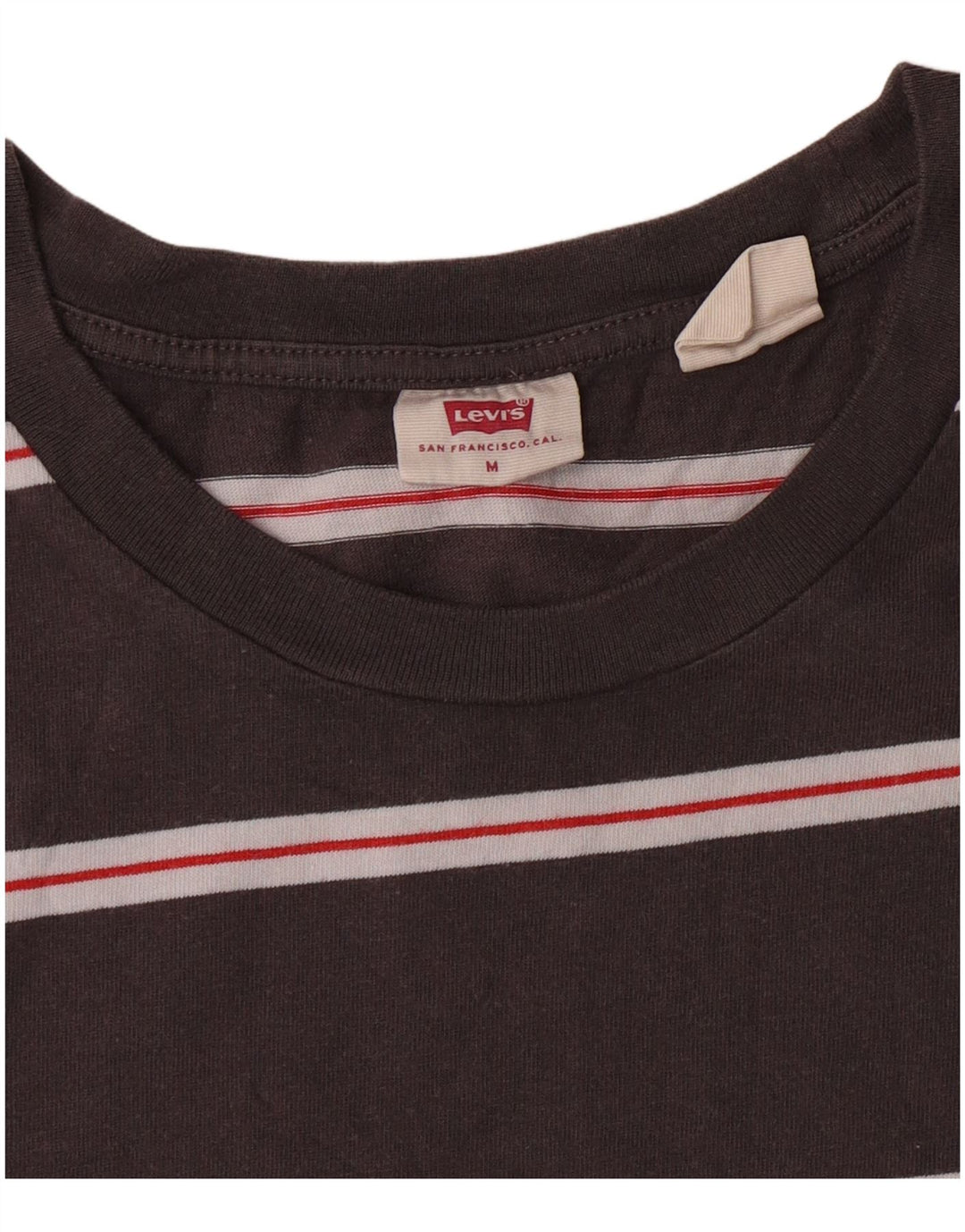 Camiseta feminina Levi's UK 14 listrada cinza médio
