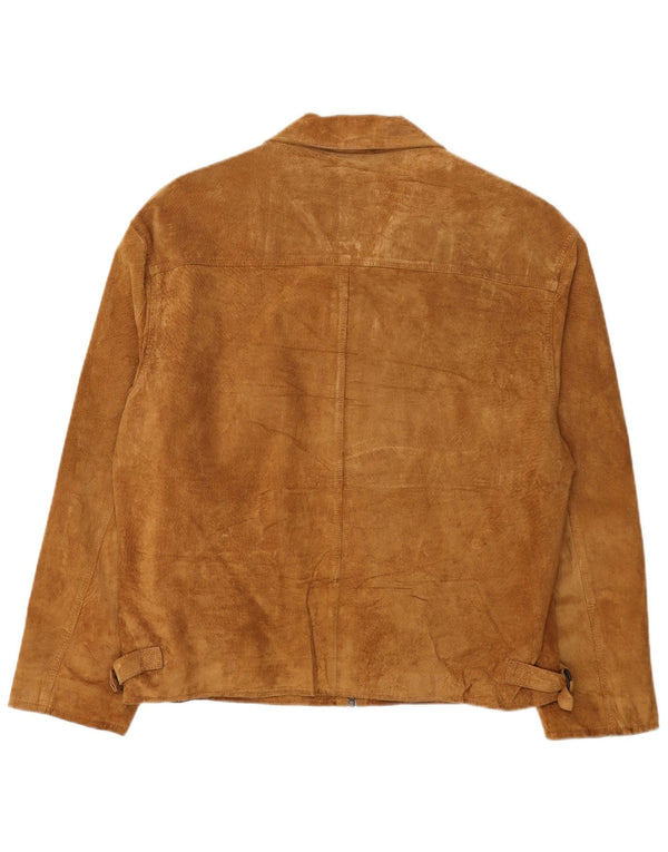 Jaqueta masculina vintage de camurça IT 50 grande couro bege