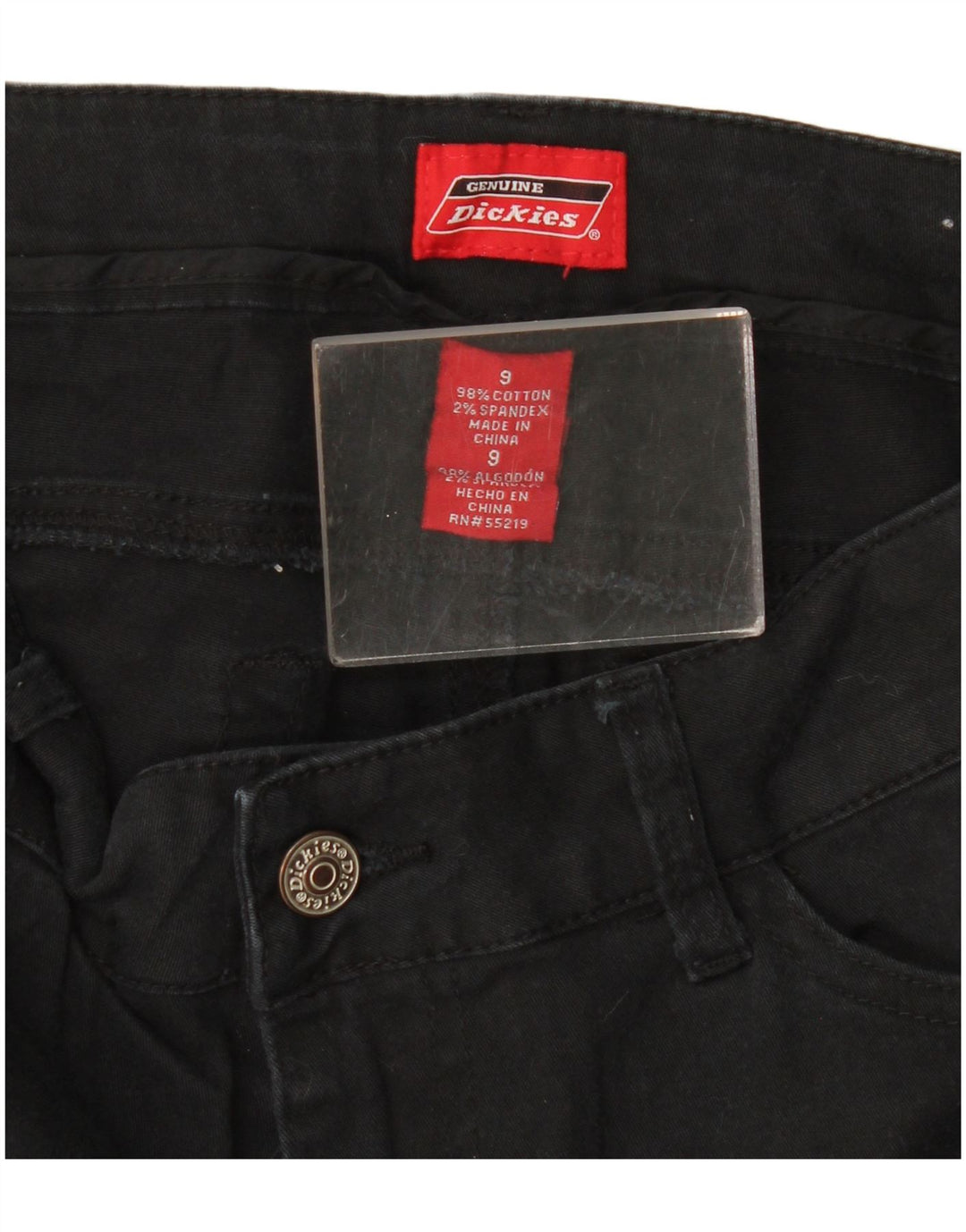 Jeans femininos Dickies Slim US 9 médio W30 L30 algodão preto
