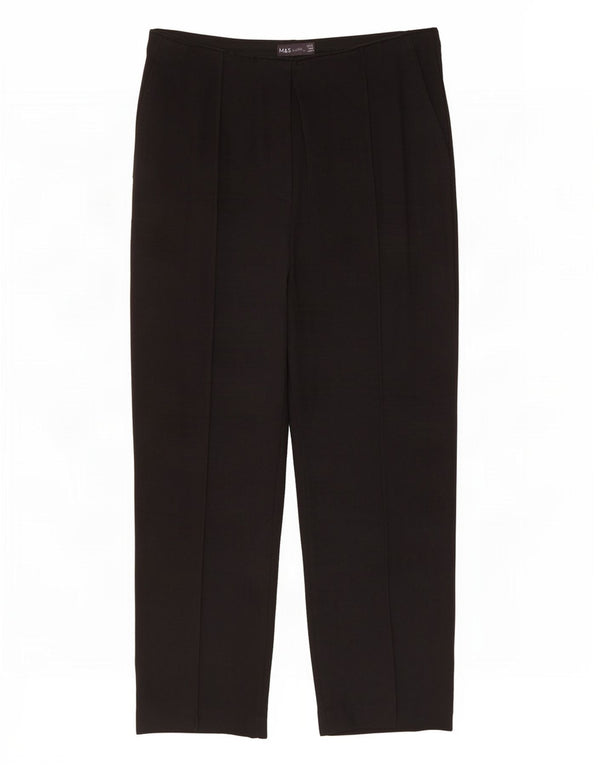 Calça capri feminina Marks & Spencer reta UK 14 grande W30 L23 preta