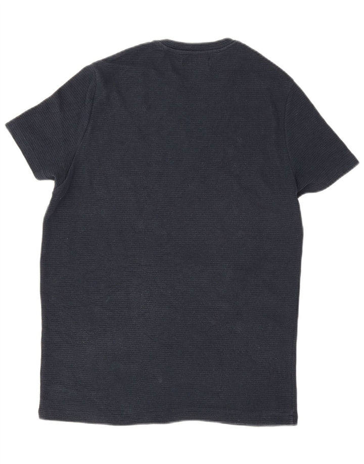 Camiseta masculina Zara Top pequeno azul marinho