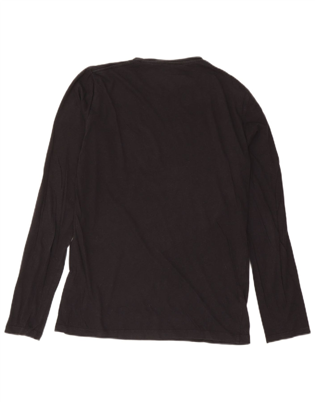 Trussardi Jeans Mens Gráfico Top Manga Longa Médio Algodão Preto