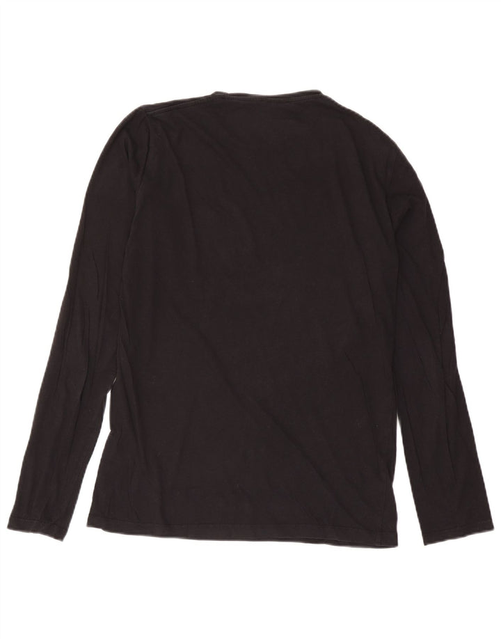 Trussardi Jeans Mens Gráfico Top Manga Longa Médio Algodão Preto