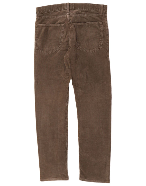 Calça masculina de veludo cotelê Marks & Spencer W32 L31 algodão cáqui