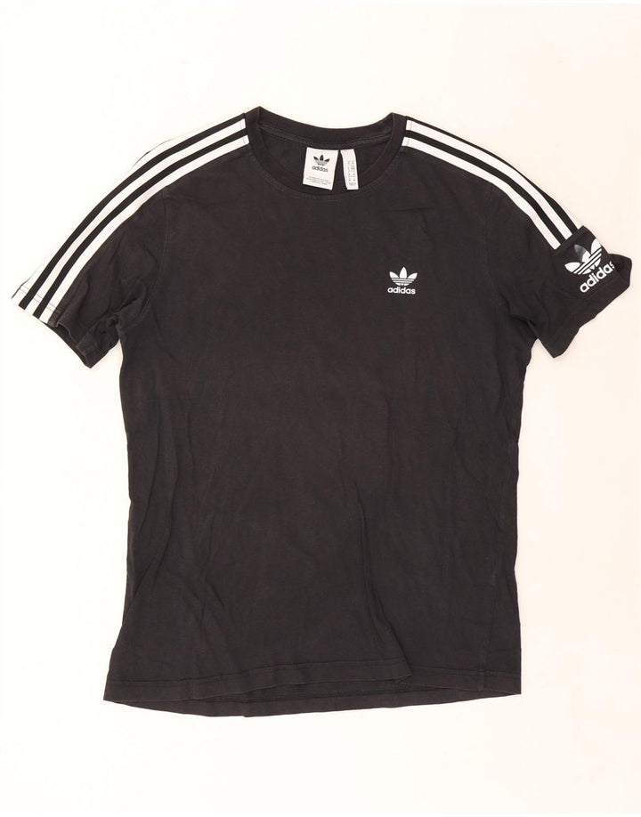 Adidas Mens Graphic T-Shirt Top Médio Algodão Preto