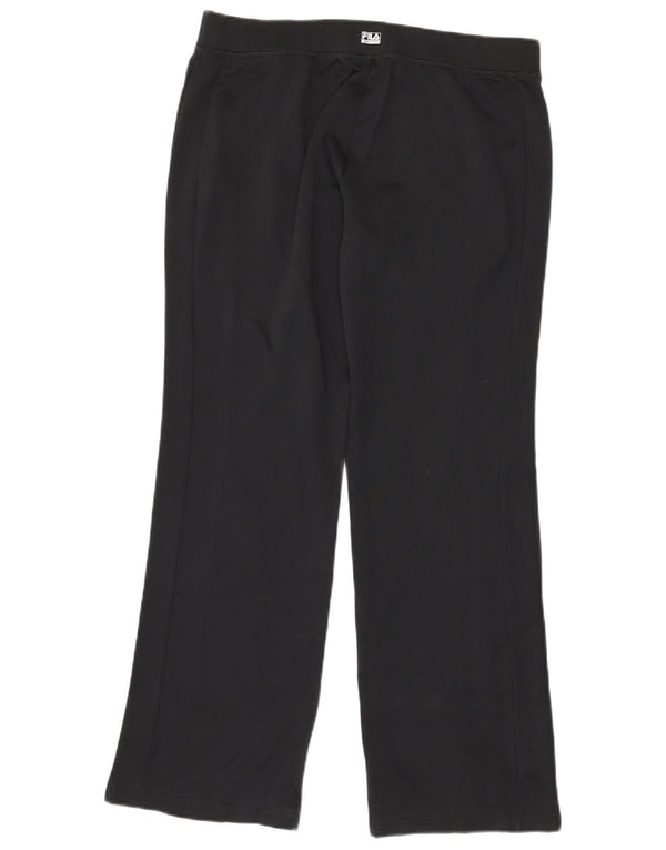 Calça de treino feminina Fila UK 16 grande poliéster preto