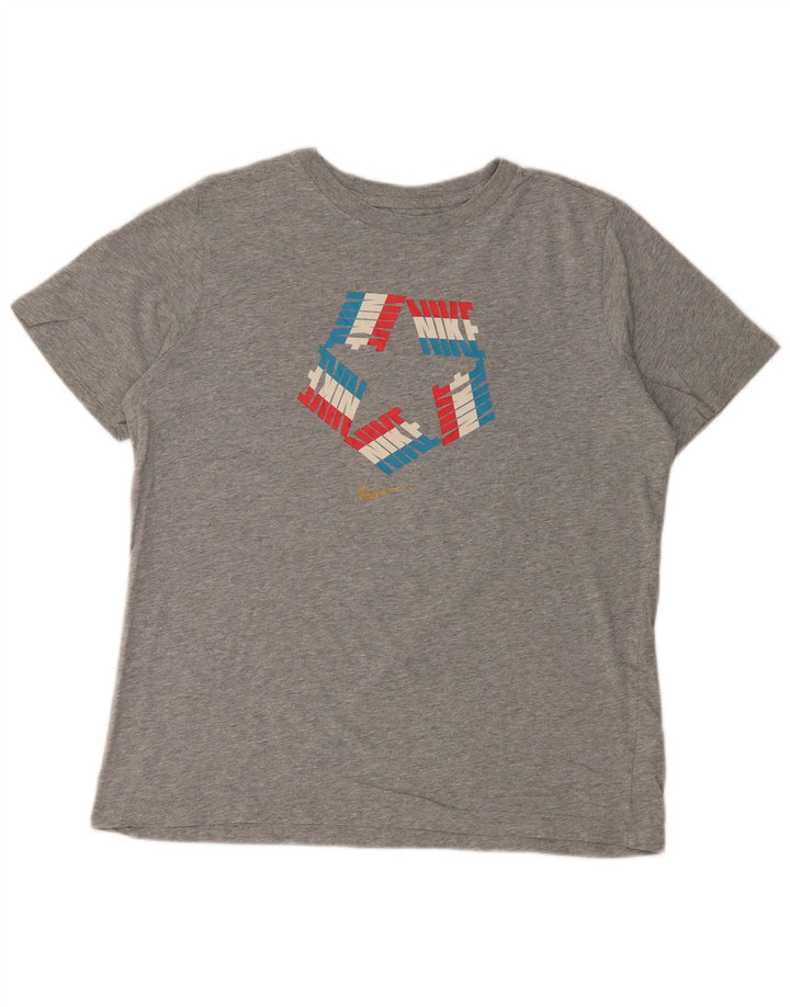 Camiseta feminina NIKE Standard Fit Graphic UK 18 XL cinza algodão