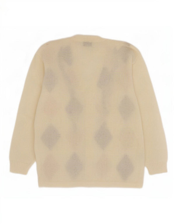 Cardigã feminino Gitam IT 50 XL Off White Argyle/Diamond Mohair