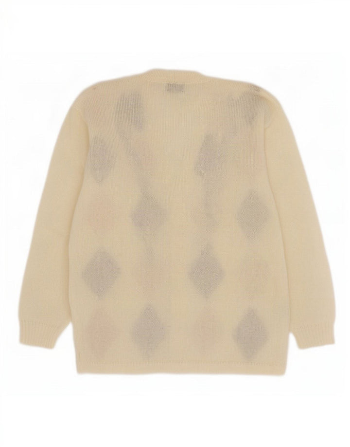 Cardigã feminino Gitam IT 50 XL Off White Argyle/Diamond Mohair
